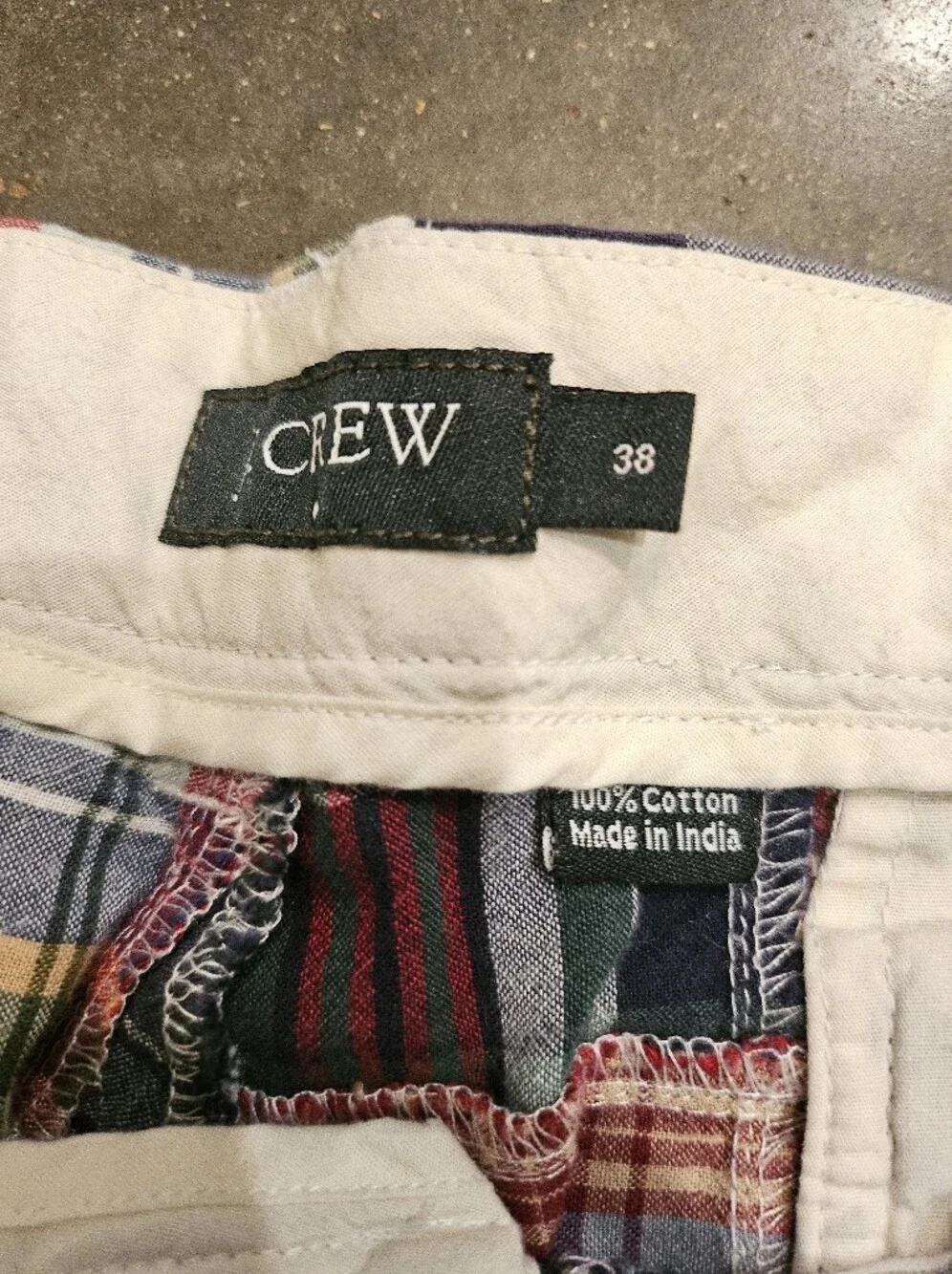 J Crew Mens 38 Madras Plaid Patchwork Shorts Classic 8
